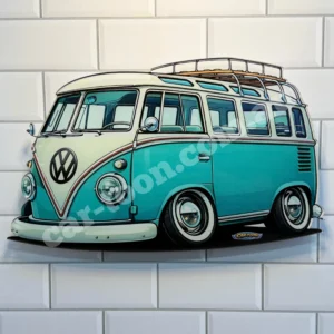 1960 VW "Splitty" Kombi Van (2 Tone - Aqua/White)