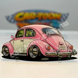 1959 VW Beetle (2 Tone - Pink/White)