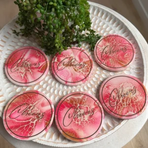 Cheers to You Resin Coasters - Set of 6