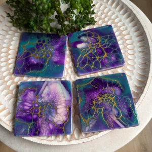 Cosmic Resin-coated Coasters - Set of 4